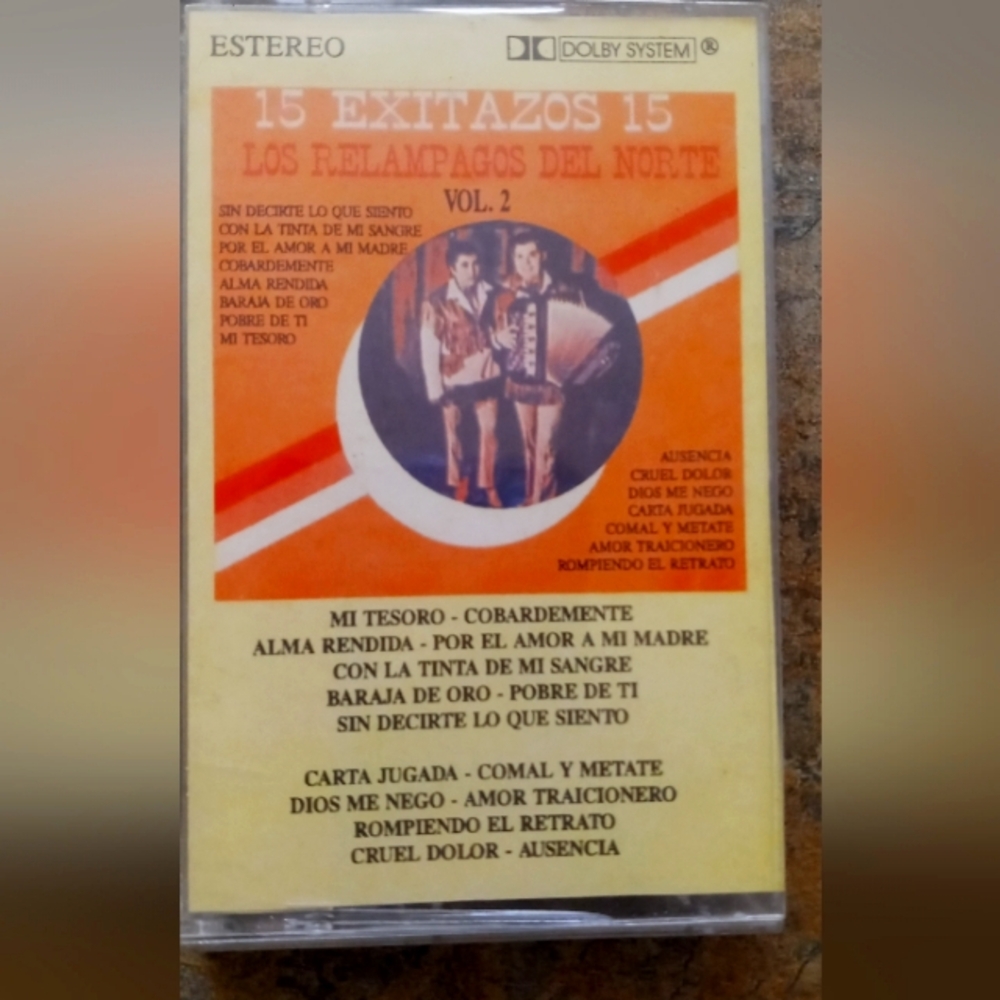 15 Exitazos Vol.2 Cassette - Orange & Cream Retro Tape